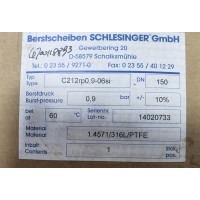 德國(guó)Schlesinger破裂盤B10r4500-04用于化工行業(yè)現(xiàn)貨